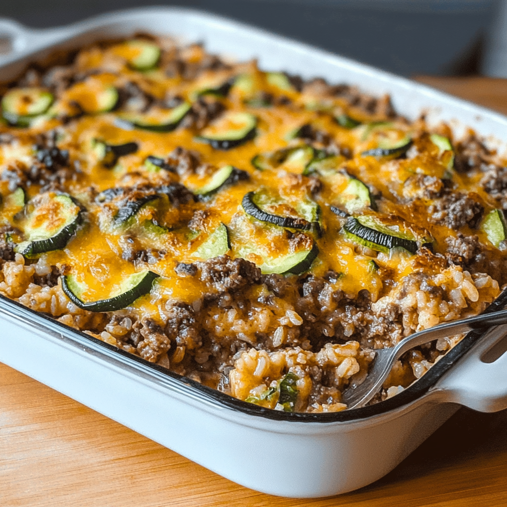 Zucchini Beef Rice Casserole