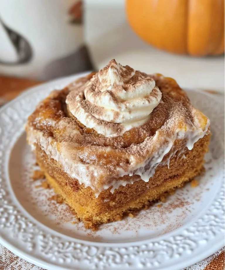 Cinnamon Roll Pumpkin Cake