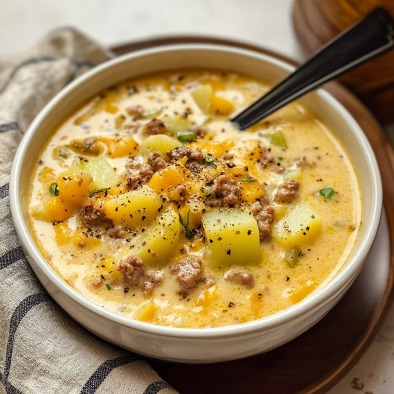 Creamy Potato Cheeseburger Soup