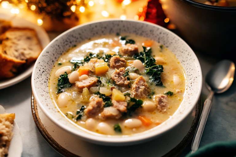 Sausage and White Bean Kale Soup