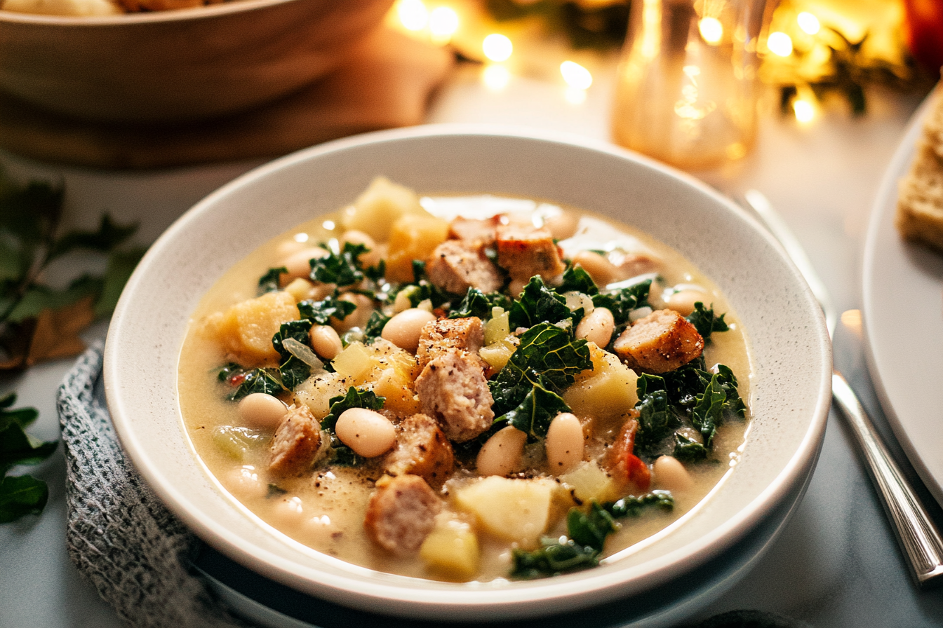 Sausage and White Bean Kale Soup